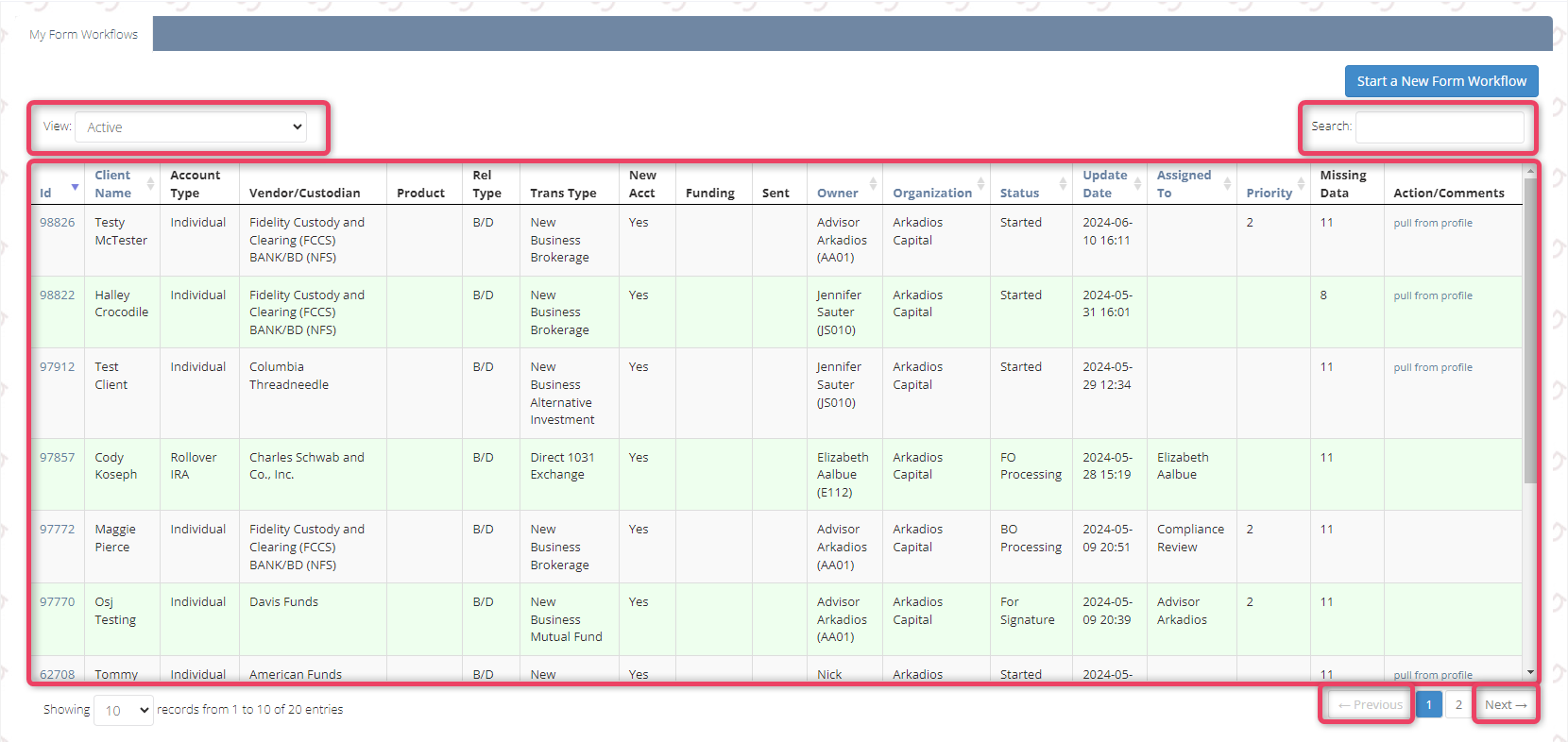 14. View Active Workflows - Navigator Platform Documentation
